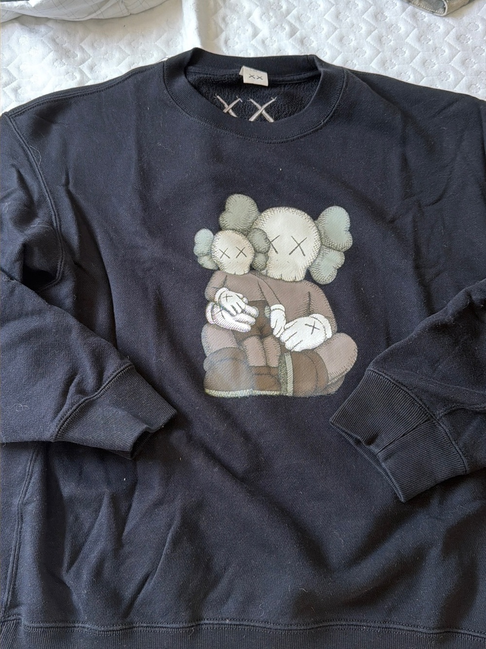 Black KAWS x Uniqlo Crewneck Sweatshirt with Graphic